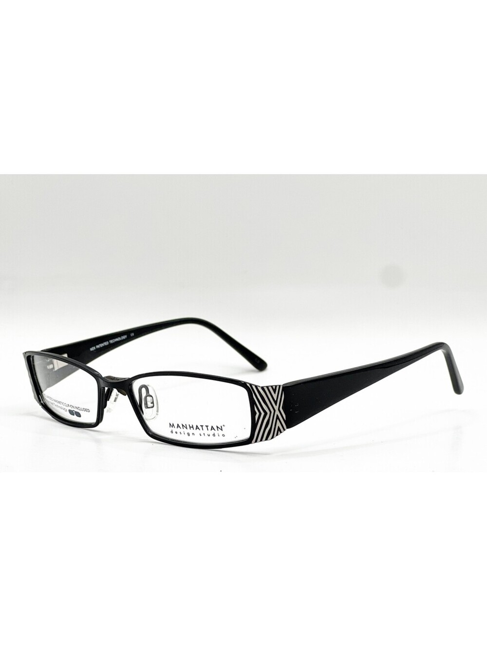 Manhattan S3172 090 Black Authentic Eyeglasses W Clip 51-16-135